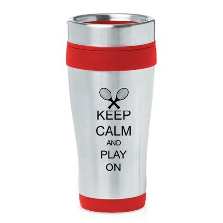 Red 16oz Insulated Stainless Steel Travel Mug Z1360 Keep Calm and Play On Tennis MIP
Red 16oz Insulated Stainless Steel Travel Mug Z1360 Keep Calm and Play On Tennis MIP