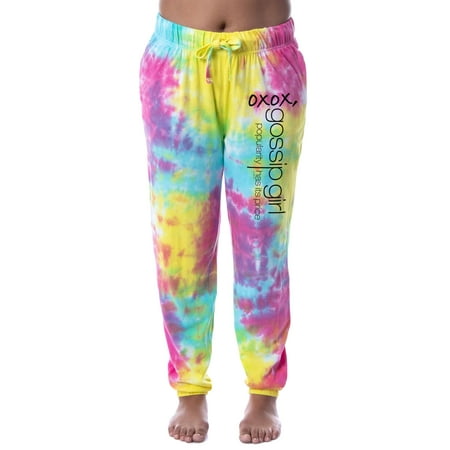 Gossip Girl Womens TV Show Tie-Dye OXOX Sleep Jogger Pajama Pants (Small)