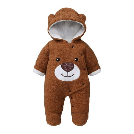 EHTMSAK Newborn Infant Baby Toddler Hooded Thick Fleece Jumpsuit for Girl Boy Winter Warm Long Sleeve Clothes Romper Coffee 0-24M 66
EHTMSAK Newborn Infant Baby Toddler Hooded Thick Fleece Jumpsuit for Girl Boy Winter Warm Long Sleeve Clothes Romper Coffee 0-24M 66