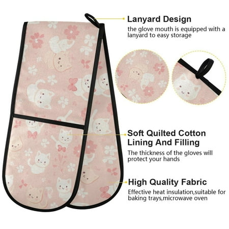 BZSMCE Oven Mitts Cute Cat and Flowers Creative Pattern Resistant Kitchen Gloves
BZSMCE Oven Mitts Cute Cat and Flowers Creative Pattern Resistant Kitchen Gloves