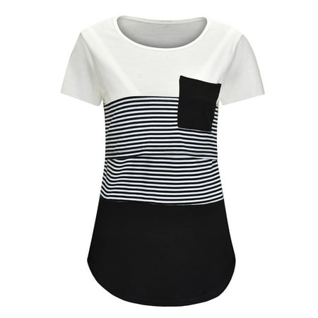 Maternity Tops Womens Maternity Short Sleeve Crew Neck Striped Printed Nursed Tops T Shirt For Breastfeeding White XXL
Maternity Tops Womens Maternity Short Sleeve Crew Neck Striped Printed Nursed Tops T Shirt For Breastfeeding White XXL