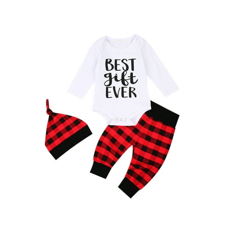JYYYBF 3Pcs Newborn Baby Girl Boy Christmas Clothes Long Sleeve Romper Top + Plaid Pants + Hat Fall Winter Outfit Set White 6-12 Months
JYYYBF 3Pcs Newborn Baby Girl Boy Christmas Clothes Long Sleeve Romper Top + Plaid Pants + Hat Fall Winter Outfit Set White 6-12 Months