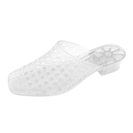 Womens Shoes Thick Heel Crystal Slippers for Jelly Hole Anti Slip Wrap Head Increase External Wear Half Slippers Shoes
Womens Shoes Thick Heel Crystal Slippers for Jelly Hole Anti Slip Wrap Head Increase External Wear Half Slippers Shoes