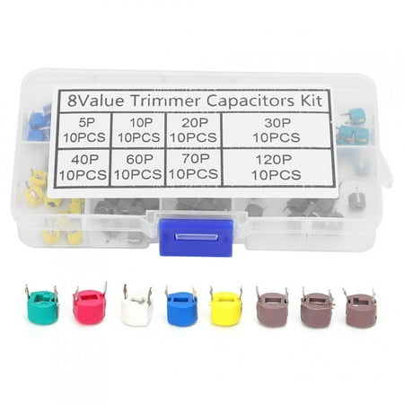 Cergrey Electronic Capacitor 80pcs 6mm Trimmer Capacitor 5/10/20/30/40/60/70/120P Electronic Capacitor Kit Trimmer Capacitor
Cergrey Electronic Capacitor 80pcs 6mm Trimmer Capacitor 5/10/20/30/40/60/70/120P Electronic Capacitor Kit Trimmer Capacitor