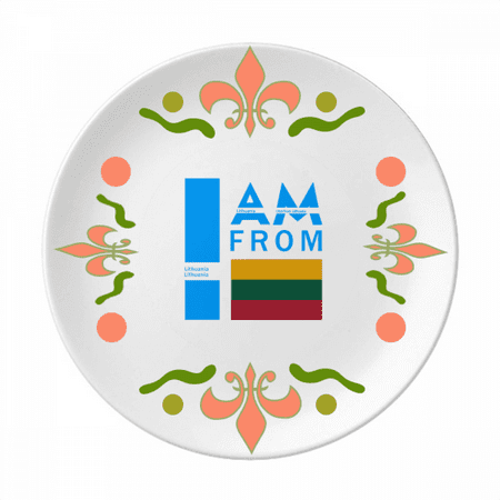 I Am From Lithuania Art Deco Fashion Flower Ceramics Plate Tableware Dinner Dish