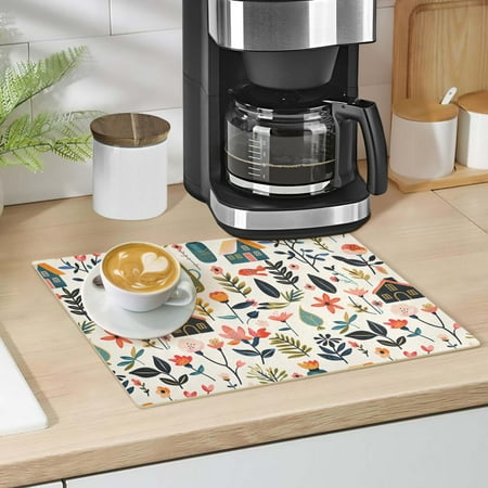 Flower House Leaves Dish Drying Mat 12 x18 Kitchen Counter Dish Pad Microfiber Absorbent Drainer Rack for Coffee Bar
Flower House Leaves Dish Drying Mat 12 x18 Kitchen Counter Dish Pad Microfiber Absorbent Drainer Rack for Coffee Bar