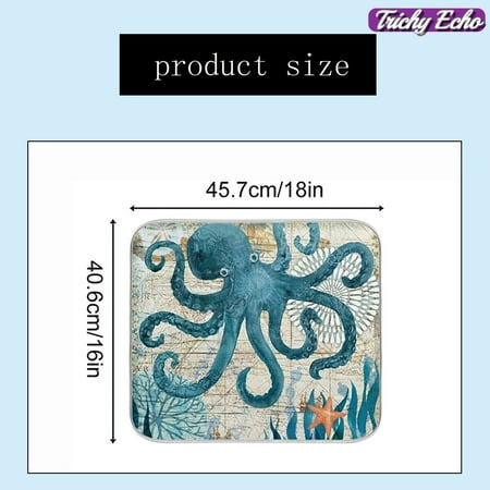 Octopus Starfish Dish kitchen counter drying mat Retro small dish drain kitchen mat absorbent reversible place mat
Octopus Starfish Dish kitchen counter drying mat Retro small dish drain kitchen mat absorbent reversible place mat