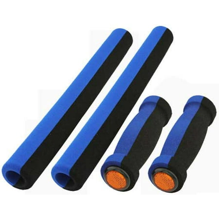 4-Piece Foam Cruiser Bike Grips, Black/Blue