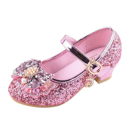 Binmer Infant Kids Baby Girls Pearl Crystal Bling Bowknot Single Princess Shoes Sandals