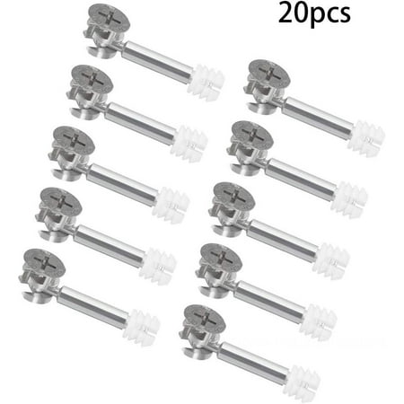 bangyoudaoo 20 Sets Furniture Cabinet Connector Fixing Dowels ws Connector Fixing w 3-in-1 Furniture Connector Cam Lock Fixing Dowels ws for Furniture 20PCS
