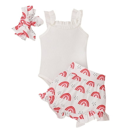 Cute Teen Leggings Girls Sleeveless Ribbed Romper Bodysuit Rainbow Prints Shorts Headbands Outfits Premature Outfits Girl
Cute Teen Leggings Girls Sleeveless Ribbed Romper Bodysuit Rainbow Prints Shorts Headbands Outfits Premature Outfits Girl