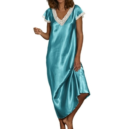 Niuer Women Sleepwear V Neck Nightdress Solid Color Nightgowns Lounge Nightshirts Short Sleeve Pajama Green 2XL
Niuer Women Sleepwear V Neck Nightdress Solid Color Nightgowns Lounge Nightshirts Short Sleeve Pajama Green 2XL