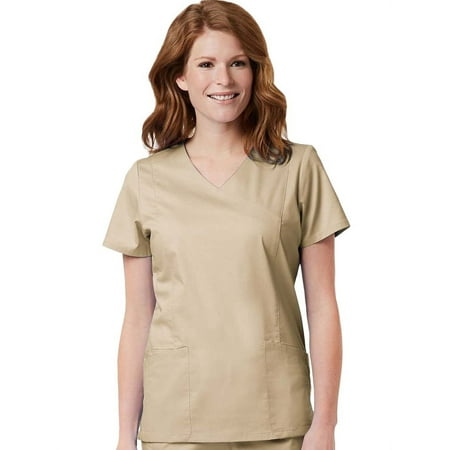 Blossom by Maevn Women s Signature Mock Wrap Solid Scrub Top