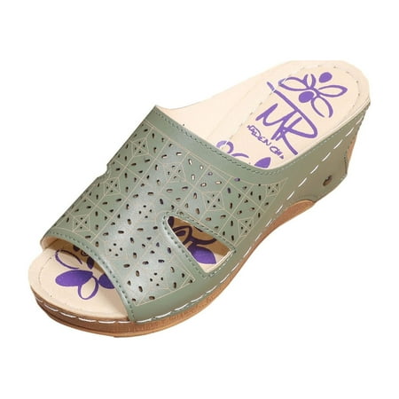 BELLZELY Womens Shoes Wide Width Clearance Wedge Heel Sandals Women s Stitching Hollow Sleeve Mid-heel Thick-soled Casual Fish Mouth Slippers
BELLZELY Womens Shoes Wide Width Clearance Wedge Heel Sandals Women s Stitching Hollow Sleeve Mid-heel Thick-soled Casual Fish Mouth Slippers