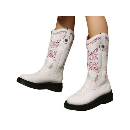 Ymiytan Women s Western Cowboy Boots Retro Embroidered Mid Calf Platform Shoes Beige 4.5
Ymiytan Women s Western Cowboy Boots Retro Embroidered Mid Calf Platform Shoes Beige 4.5