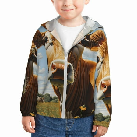 Goofa Daisy Flower Field Cow Printed Kids Zip-Up Hoodie Girls Boys UPF50+ Sun Protection Jacket Hooded Cooling Shirt-4 Years
Goofa Daisy Flower Field Cow Printed Kids Zip-Up Hoodie Girls Boys UPF50+ Sun Protection Jacket Hooded Cooling Shirt-4 Years
