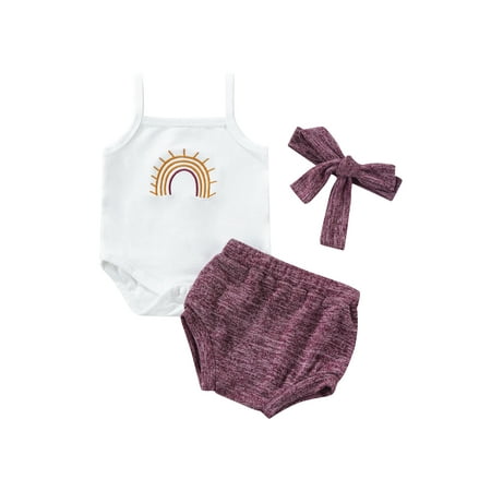 Domingbub Newborn Infant Baby Girl Clothes Set Sleeveless Rainbow Bodysuit Tank Top Short Outfit 3Pcs White 18-24 Months
Domingbub Newborn Infant Baby Girl Clothes Set Sleeveless Rainbow Bodysuit Tank Top Short Outfit 3Pcs White 18-24 Months