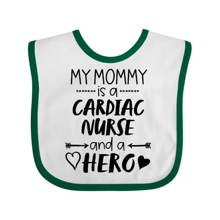 Inktastic My Mommy is a Cardiac Nurse and a Hero Gift Baby Boy or Baby Girl Bib