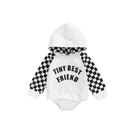 Liliz Baby Boys Girls Romper Long Sleeve Hooded Plaid Letters Print Fall Bodysuit for Casual
Liliz Baby Boys Girls Romper Long Sleeve Hooded Plaid Letters Print Fall Bodysuit for Casual