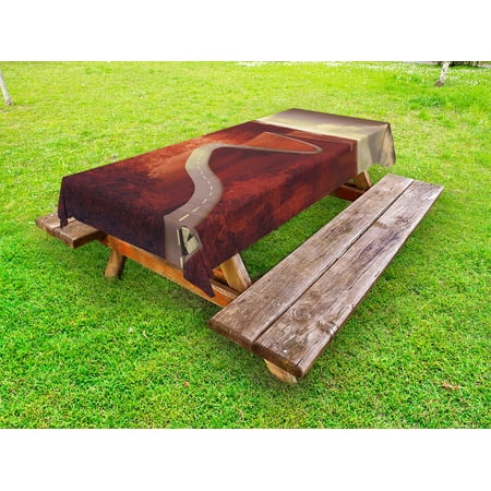 Fantasy Outdoor Tablecloth Absurd Scenic Road with Truck Extreme Winding Curve on Cliffs Theme Print Decorative Washable Fabric Picnic Tablecloth 58 X 120 Inches Dark Orange Cream by Ambesonne
Fantasy Outdoor Tablecloth Absurd Scenic Road with Truck Extreme Winding Curve on Cliffs Theme Print Decorative Washable Fabric Picnic Tablecloth 58 X 120 Inches Dark Orange Cream by Ambesonne