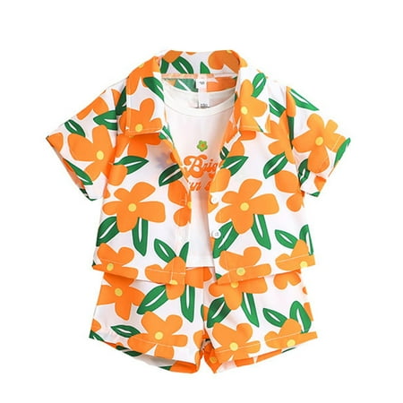 Children Boys Girls Cute Floral Printed Short Sleeve Vest Tops Shorts 3pcs Set Outfits Fashion Dailywear Clothes
Children Boys Girls Cute Floral Printed Short Sleeve Vest Tops Shorts 3pcs Set Outfits Fashion Dailywear Clothes