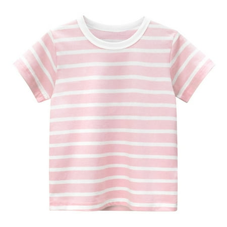 Little Boys Stripes Short Sleeve Crewneck T Shirts Tops Tee Clothes For