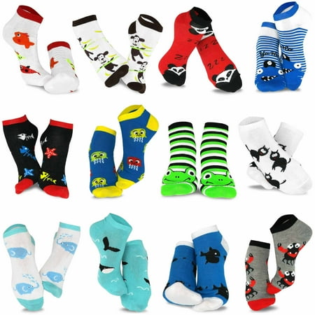 TeeHee Fun Cute Animal Fish Socks for Women Low Cut Ankle No Show Socks 12 Pairs (Fish and Animal)