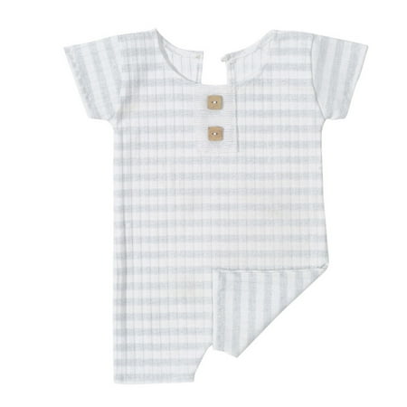 NEGJ Baby Short Sleeve Striped Knitted Button Ribbed Footless Romper Photography Prop Jammies Overalls
NEGJ Baby Short Sleeve Striped Knitted Button Ribbed Footless Romper Photography Prop Jammies Overalls