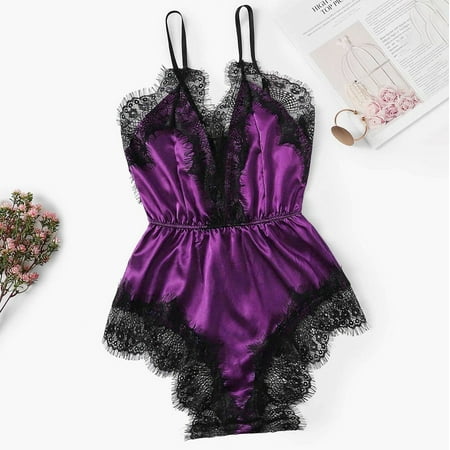 WHLBF Women s Clearance New Fashion Bodysuit Jumpsuit Lace Satin Silk Sleepwear Lingerie Underwear Purple XXL(XXL)
WHLBF Women s Clearance New Fashion Bodysuit Jumpsuit Lace Satin Silk Sleepwear Lingerie Underwear Purple XXL(XXL)