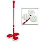 Rejuvenate 3-Disc Microfiber Spin Mop Flex-Neck Rotating Washable Cleaning Heads