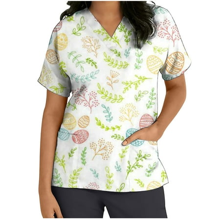 Ernkv Summer Scrubs with Pocket for Women Clearance Cute Easter Printed Tops Short Sleeve Trendy Tees V Neck Shirts Nursing Working Uniform Vintage Fashion Clothing Green S
Ernkv Summer Scrubs with Pocket for Women Clearance Cute Easter Printed Tops Short Sleeve Trendy Tees V Neck Shirts Nursing Working Uniform Vintage Fashion Clothing Green S