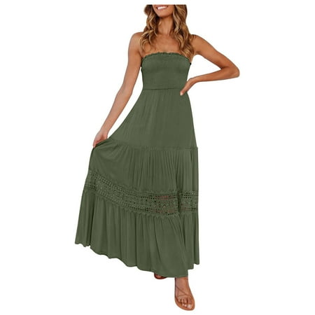 jsaierl Womens Summer Casual Beach Tube Top Sleeveless Solid Lace Dresses for women 2023
jsaierl Womens Summer Casual Beach Tube Top Sleeveless Solid Lace Dresses for women 2023