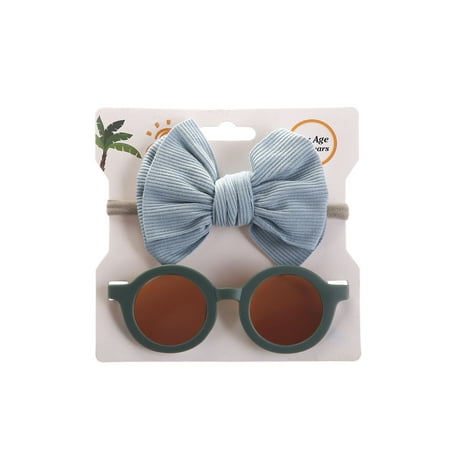 Vera Natura 2 Pieces Baby Outfit Vintage Round Shaped UV400 Sunglasses + Ribbed Bowknot Hairband Set for Toddlers 0-4 Years
Vera Natura 2 Pieces Baby Outfit Vintage Round Shaped UV400 Sunglasses + Ribbed Bowknot Hairband Set for Toddlers 0-4 Years