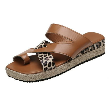 Wiueurtly Ladies Fashion Leopard Print Leather Round Toe Square Toe Platform Beach Sandals Women Thong Sandals Size 9 Women Arch Support Sandals
Wiueurtly Ladies Fashion Leopard Print Leather Round Toe Square Toe Platform Beach Sandals Women Thong Sandals Size 9 Women Arch Support Sandals