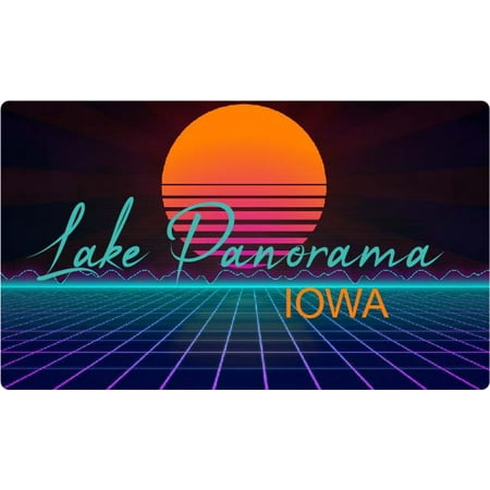 Lake Panorama Iowa 4 X 2.25-Inch Fridge Magnet Retro Neon Design