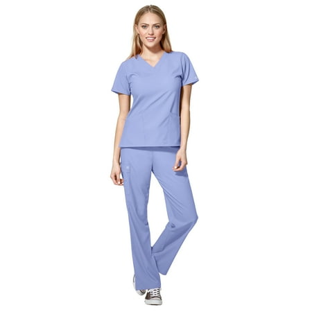 WonderWink W123 Women s Basic V-Neck Top & Drawstring Pant Scrub Set