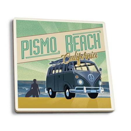 Pismo Beach California Camper Van on Beach Lithograph (Absorbent Ceramic Coasters Set of 4 Matching Images Cork Back Kitchen Table Decor)
Pismo Beach California Camper Van on Beach Lithograph (Absorbent Ceramic Coasters Set of 4 Matching Images Cork Back Kitchen Table Decor)