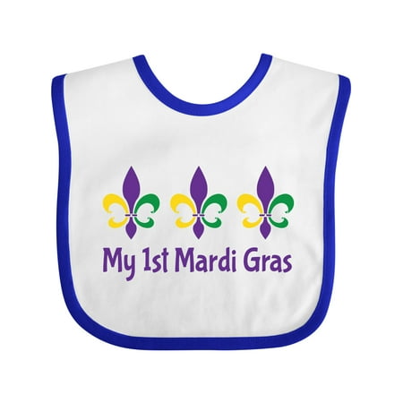 Inktastic My 1st Mardi Gras Fleur De Lis Gift Baby Boy or Baby Girl Bib