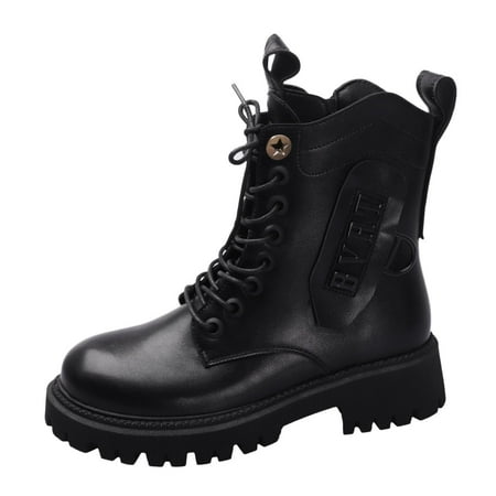 nsendm Boot for Women Flat Womens Shoes Fashion Boots Platform Round Toe Solid Color Flat Lace up Boots for Women Shoes Black 6.5
nsendm Boot for Women Flat Womens Shoes Fashion Boots Platform Round Toe Solid Color Flat Lace up Boots for Women Shoes Black 6.5
