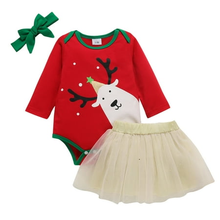 ZHUASHUM Baby Girls Christmas Xmas Cartoon Deer Printed Romper Bodysuit+Tulle Skirts Outfits
ZHUASHUM Baby Girls Christmas Xmas Cartoon Deer Printed Romper Bodysuit+Tulle Skirts Outfits