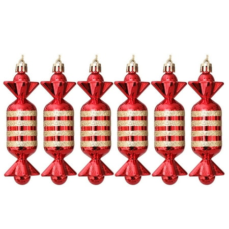 dianhelloya 6Pcs Christmas Tree Pendants Realistic Looking Vivid Color Lanyard Design Sparkling Fake Electroplating Candy Pendant Party Prop for Shopping Mall
dianhelloya 6Pcs Christmas Tree Pendants Realistic Looking Vivid Color Lanyard Design Sparkling Fake Electroplating Candy Pendant Party Prop for Shopping Mall
