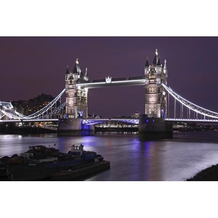 The Famous Tower Bridge in London Seen at Dusk, London, England Print Wall Art By David Bank
