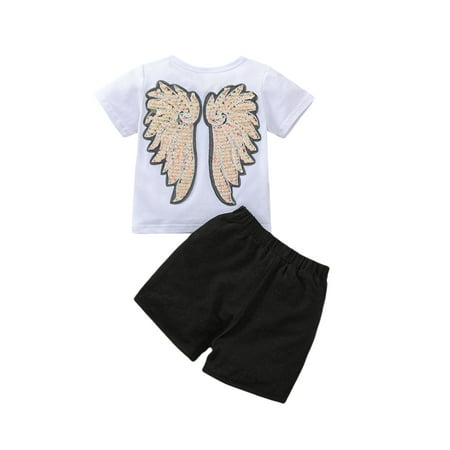 Jkerther Toddler Baby Girls 2Pcs Summer Outfits Infant Short Sleeve Back Sequin Wings T-Shirt + Shorts Set
Jkerther Toddler Baby Girls 2Pcs Summer Outfits Infant Short Sleeve Back Sequin Wings T-Shirt + Shorts Set