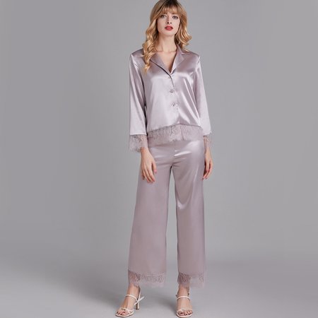 Favorite home.Women s pajamas spring and summer silk ice silk long sleeve loungewear thin lace long sleeve long pants set pink size S
Favorite home.Women s pajamas spring and summer silk ice silk long sleeve loungewear thin lace long sleeve long pants set pink size S