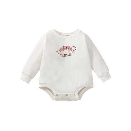 Toddler Baby Girls Romper Long Sleeve Crew Neck Cartoon Dinosaur Heart Print Autumn Bodysuit White 12-18 Months
Toddler Baby Girls Romper Long Sleeve Crew Neck Cartoon Dinosaur Heart Print Autumn Bodysuit White 12-18 Months