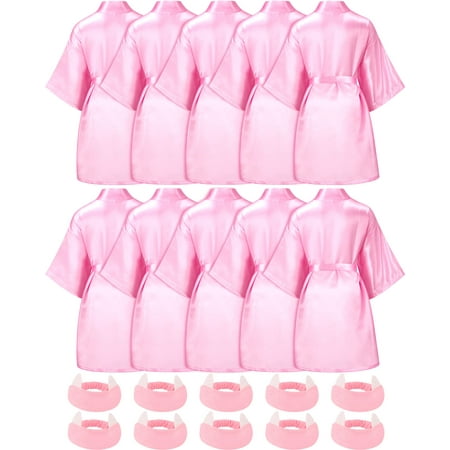 Jecery 10 Pcs Kids Squad Girl Robes Spa Party Supplies Flower Girl Robes Slumber Birthday Party Bathrobes with Headband for Girls (Pink 10 Yard)
Jecery 10 Pcs Kids Squad Girl Robes Spa Party Supplies Flower Girl Robes Slumber Birthday Party Bathrobes with Headband for Girls (Pink 10 Yard)