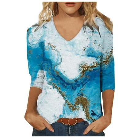 Women s Colorful Tie Dye T-Shirts Casual 3/4 Sleeve V Neck All Over Print Graphic Tee Shirts Tops Color Block Pullover
Women s Colorful Tie Dye T-Shirts Casual 3/4 Sleeve V Neck All Over Print Graphic Tee Shirts Tops Color Block Pullover
