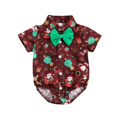 Xingqing Christmas Baby Boys Bodysuits Santa Claus Short Sleeve Bow Tie Gentleman Party Romper Clothes Red 18-24 Months
Xingqing Christmas Baby Boys Bodysuits Santa Claus Short Sleeve Bow Tie Gentleman Party Romper Clothes Red 18-24 Months