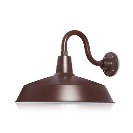 17in. Architectural Bronze Outdoor Gooseneck Barn Light Fixture With 10in. Long Extension Arm - Wall Sconce Farmhouse Vintage Antique Style - UL Listed - 9W 900lm A19 LED Bulb (5000K Cool White)
17in. Architectural Bronze Outdoor Gooseneck Barn Light Fixture With 10in. Long Extension Arm - Wall Sconce Farmhouse Vintage Antique Style - UL Listed - 9W 900lm A19 LED Bulb (5000K Cool White)
