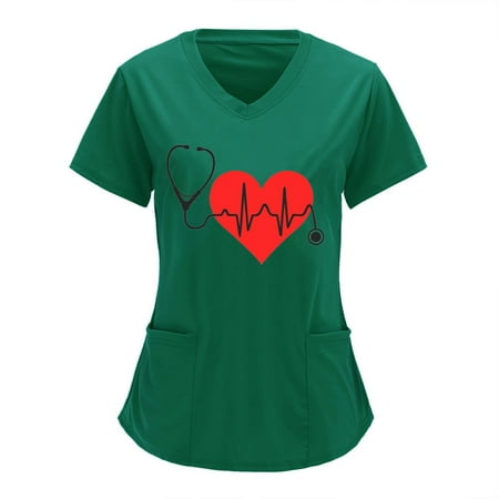 wo-fusoul Summer Savings Clearance! Plus Size Tops for Women Nursing Uniforms Cute Cartoon Graphics Scrubs Tops V Neck Working Uniform Short Sleeve Tops T-Shirts Workwear with Pockets
wo-fusoul Summer Savings Clearance! Plus Size Tops for Women Nursing Uniforms Cute Cartoon Graphics Scrubs Tops V Neck Working Uniform Short Sleeve Tops T-Shirts Workwear with Pockets